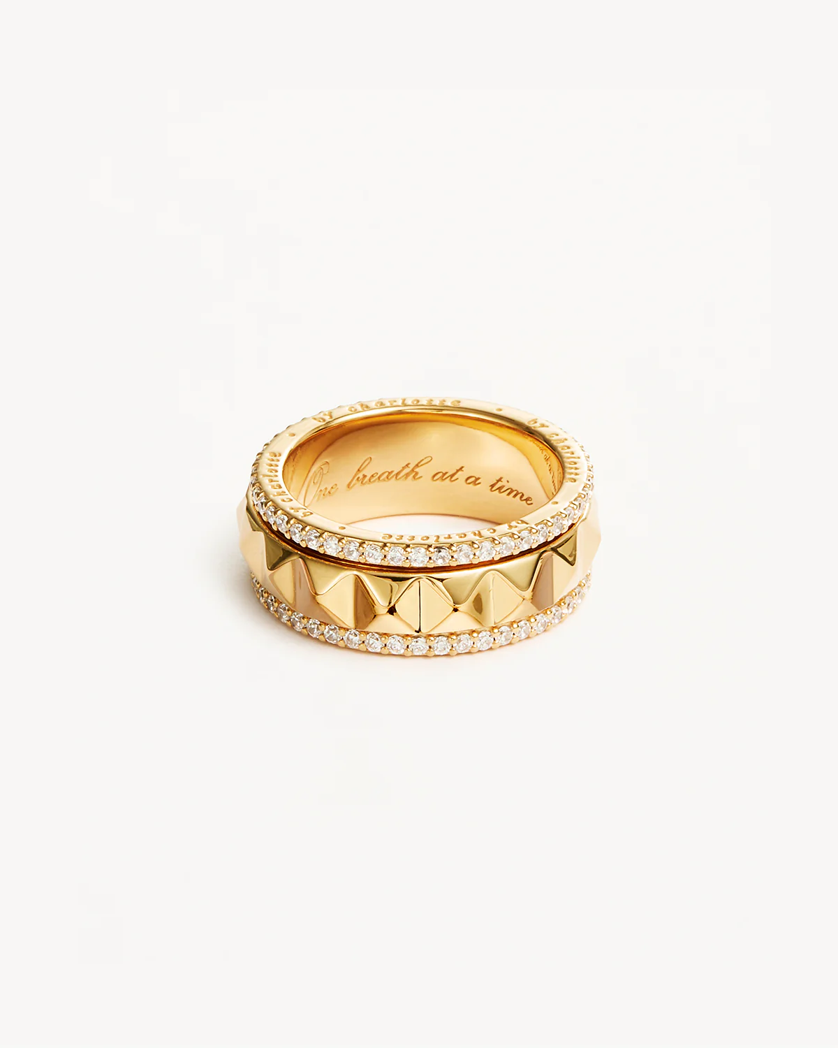 18k Gold Vermeil One Breath at a Time Spinning Meditation Ring