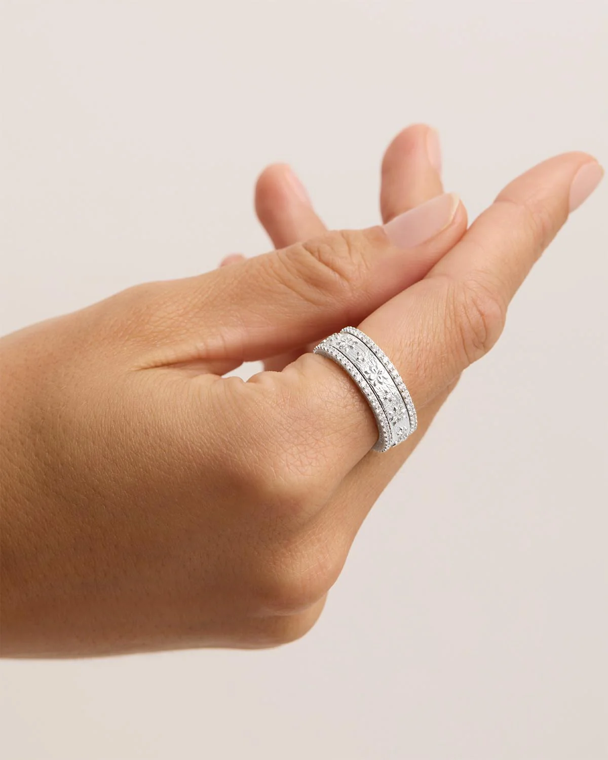 Sterling Silver I Am Enough Spinning Meditation Ring