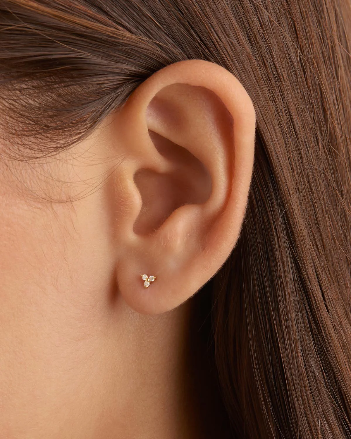 14k Solid Gold Twilight Diamond Stud Earring