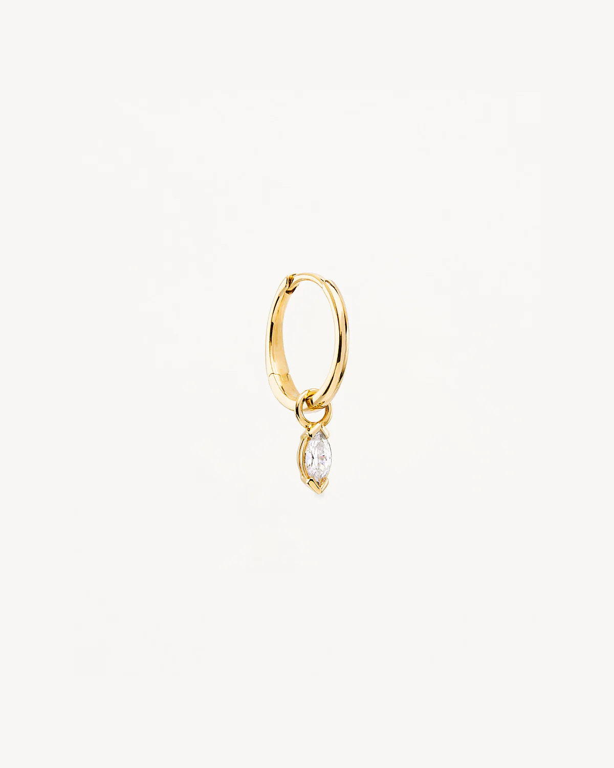 14k Solid Gold Floating Petal Lab-Grown Diamond Hoop