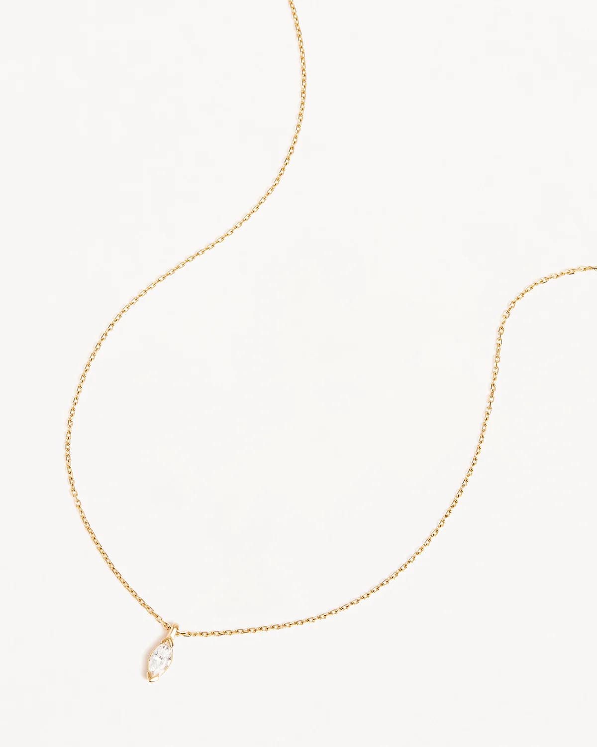 14k Solid Gold Floating Petal Lab-Grown Diamond Necklace
