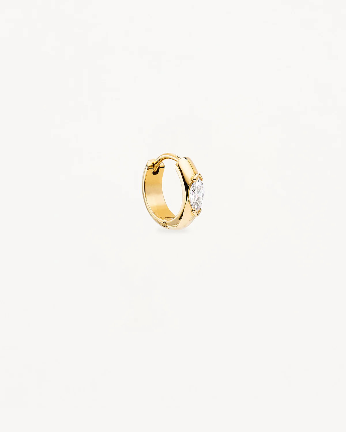 14k Solid Gold Petal of Hope Lab-Grown Diamond Hoop