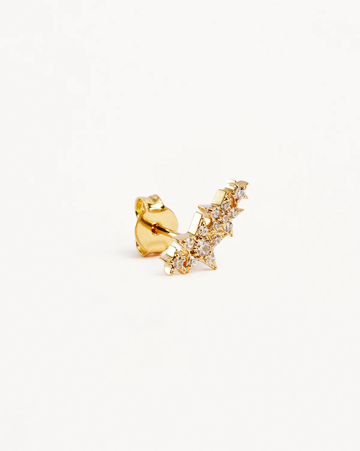 14k Solid Gold Stardust Lab-Grown Diamond Ear Crawler-Left