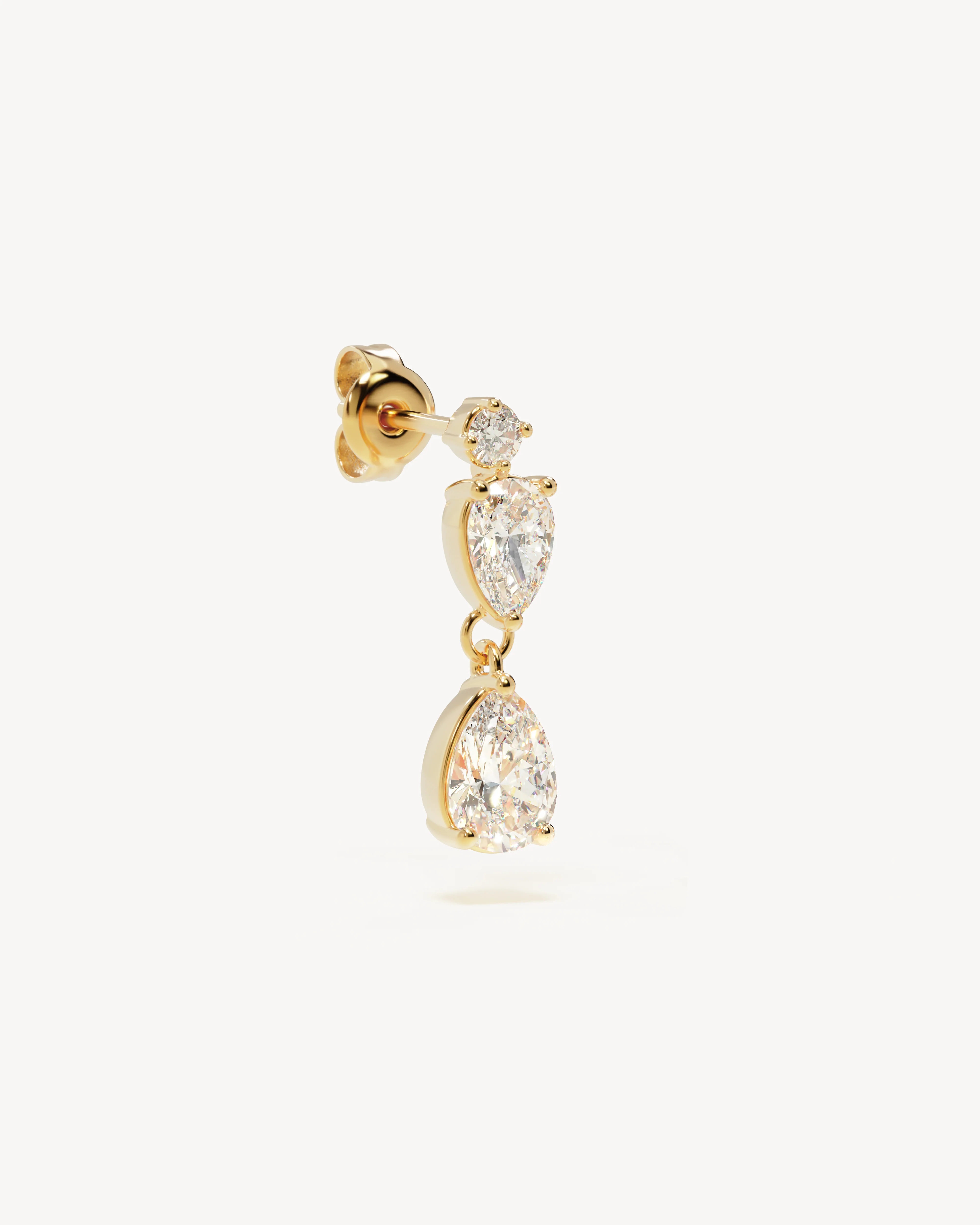14k Solid Gold With All My Heart Sapphire Single Earring