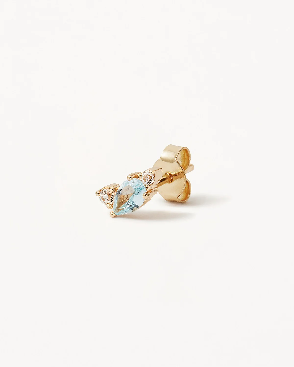 14k Solid Gold By Your Side Sapphire Single Earring - Left