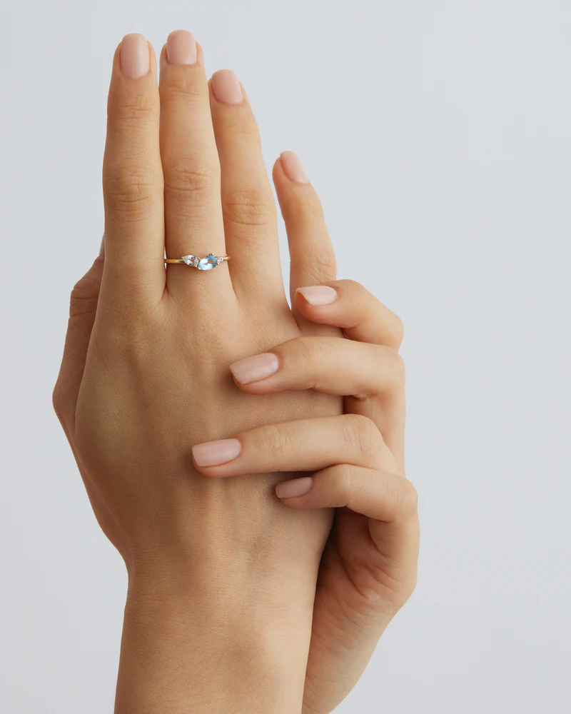 14k Solid Gold By Your Side Sapphire Ring
