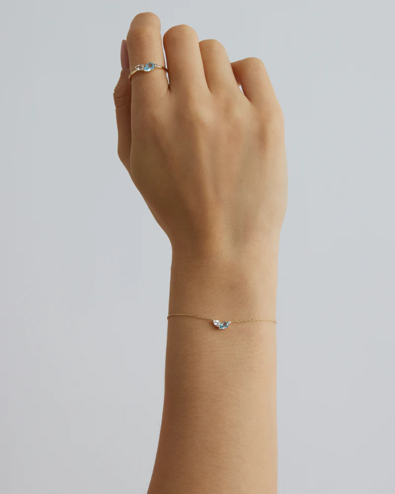 14k Solid Gold By Your Side Sapphire Bracelet