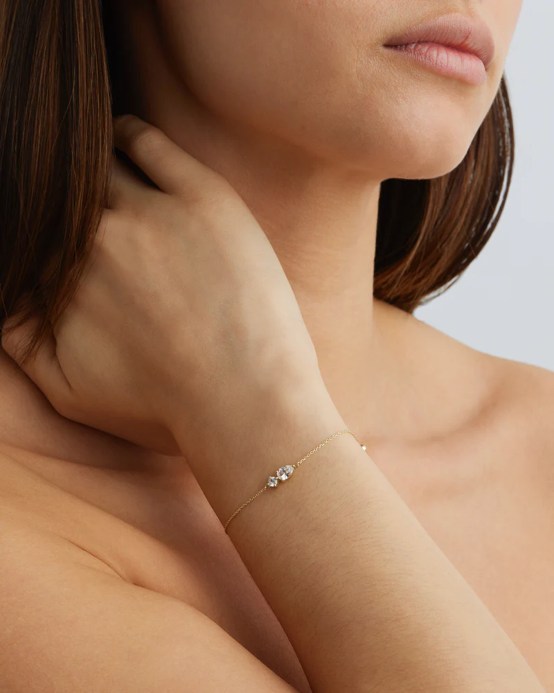 14k Solid Gold With All My Heart Sapphire Bracelet