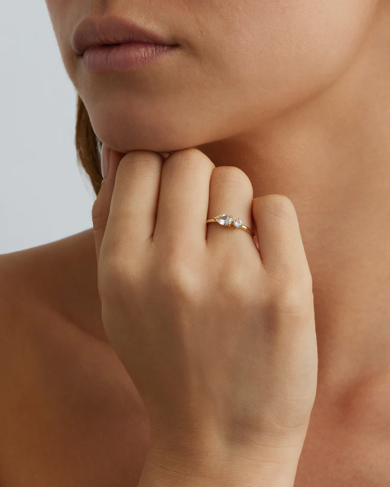 14k Solid Gold With All My Heart Sapphire Ring