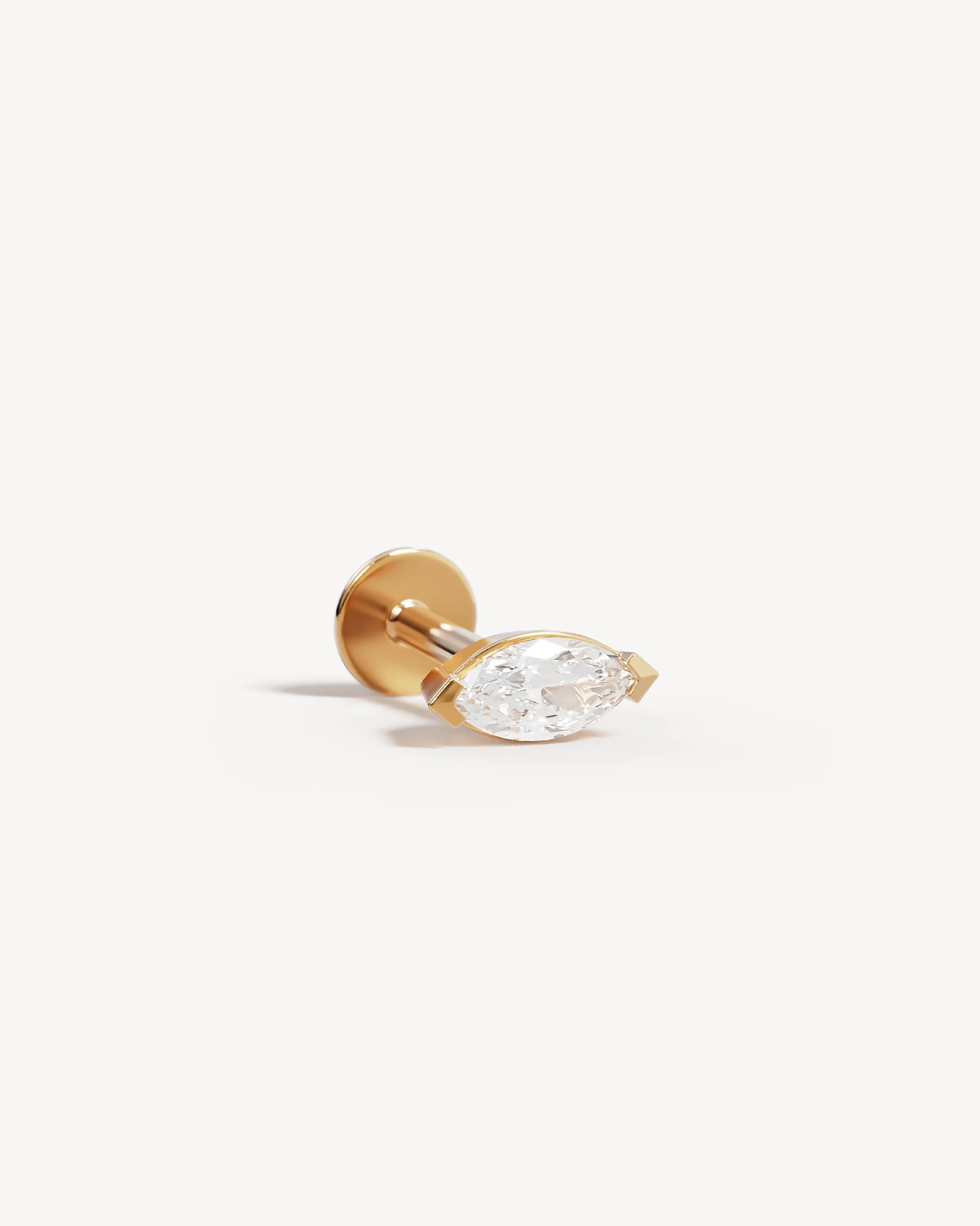 14k Solid Gold Petal Lab-Grown Diamond Cartilage Earring
