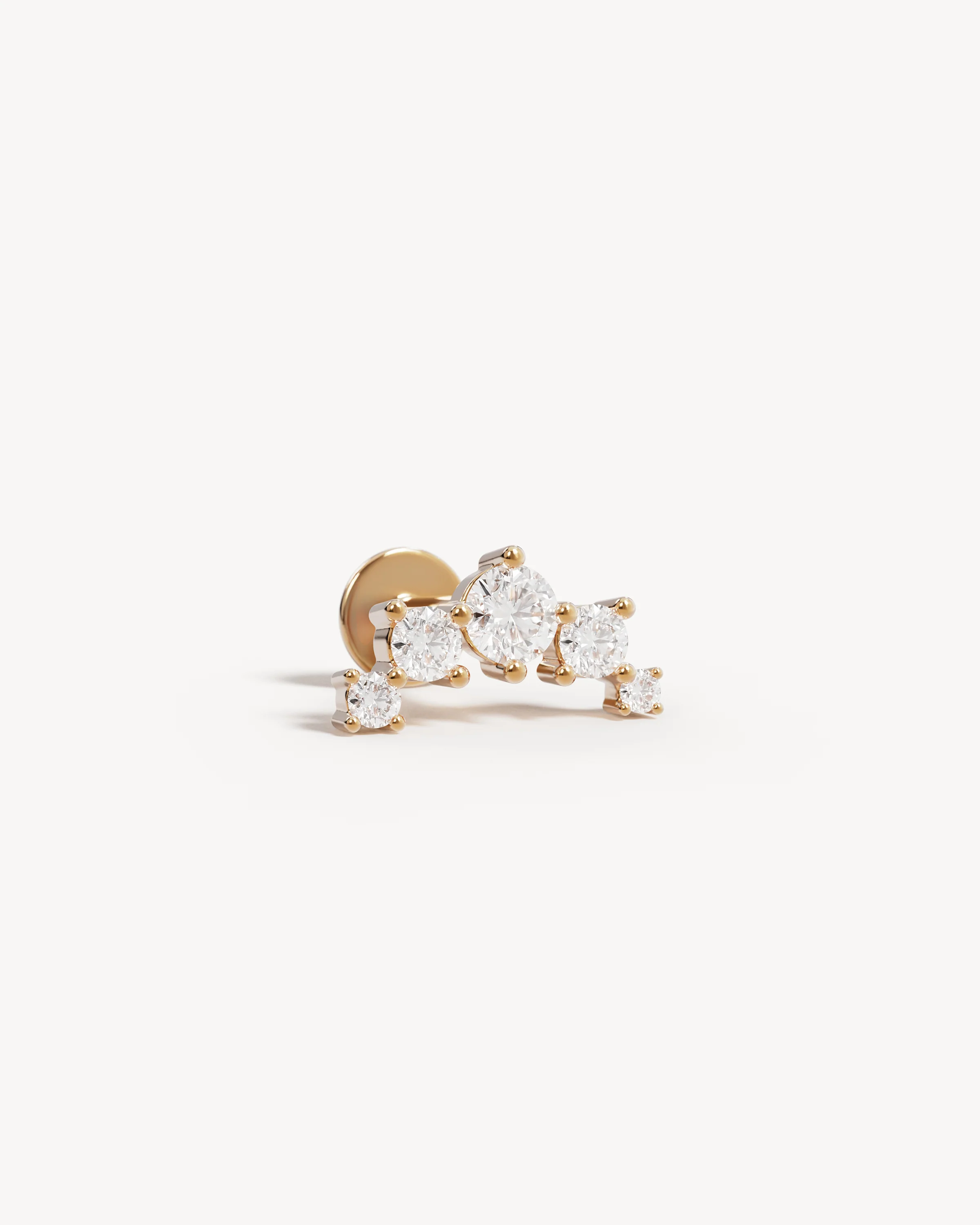 14k Solid Gold Fly Me To The Moon Cartilage Earring
