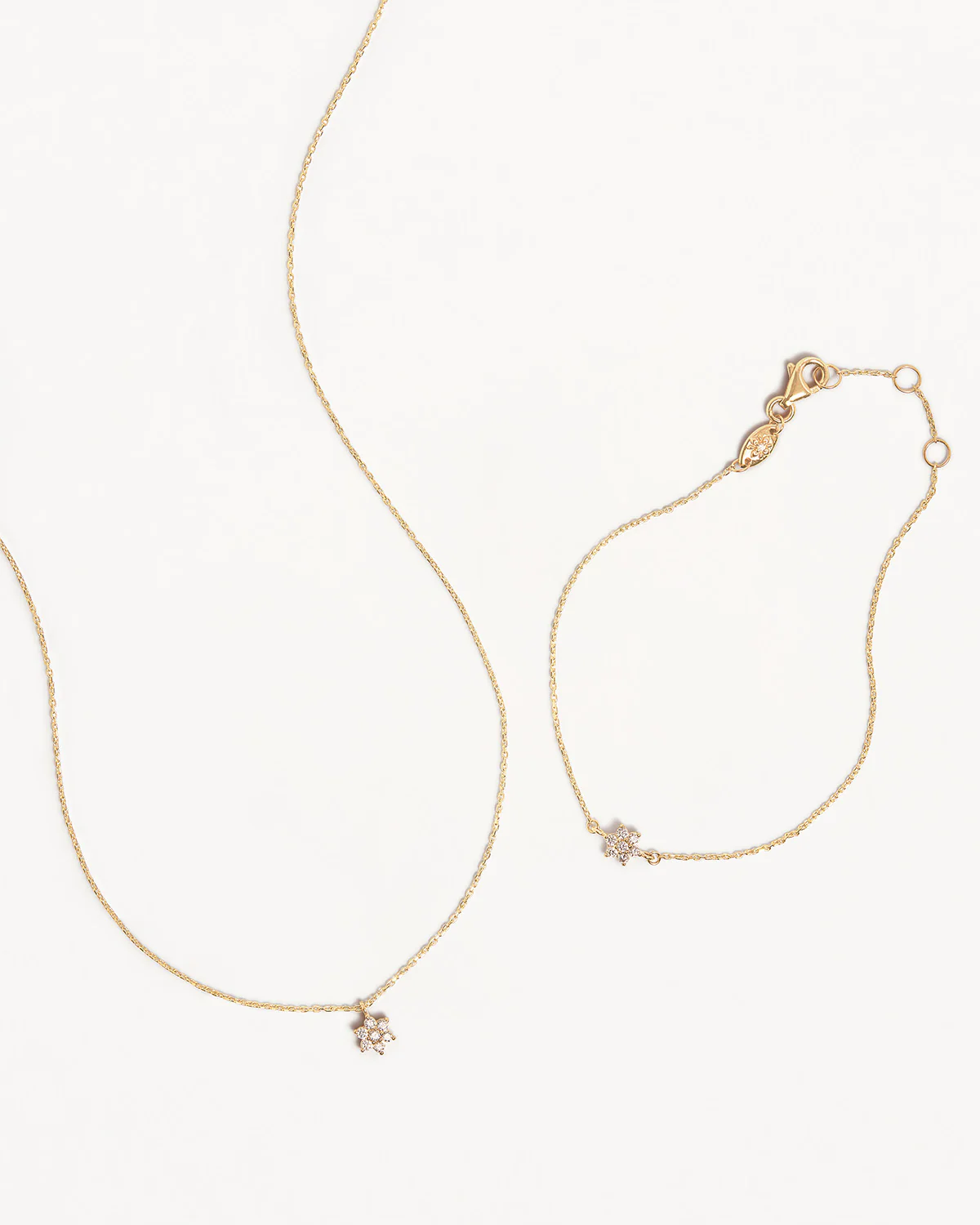 14k Solid Gold Crystal Lotus Flower Gift Set