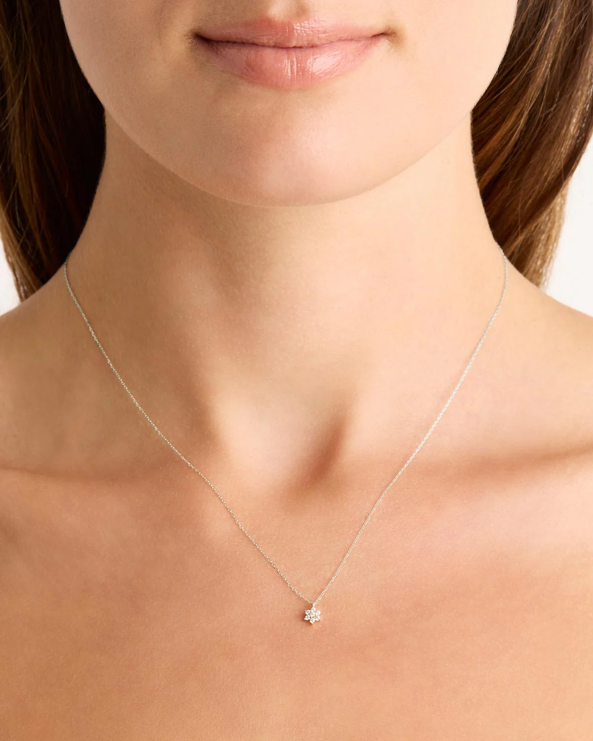14k Solid White Gold Crystal Lotus Flower Gift Set