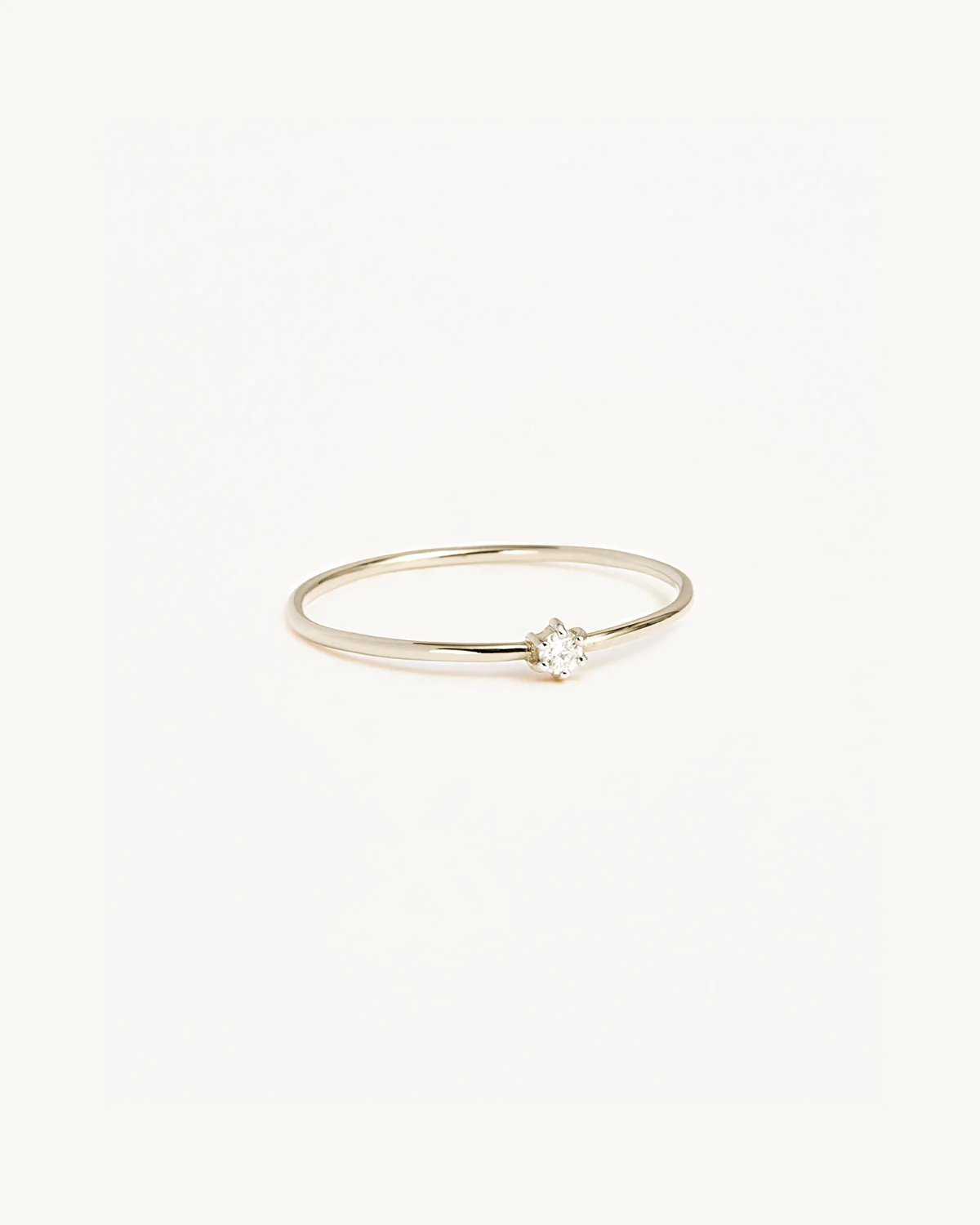14k Solid White Gold Sweet Droplet Diamond Ring