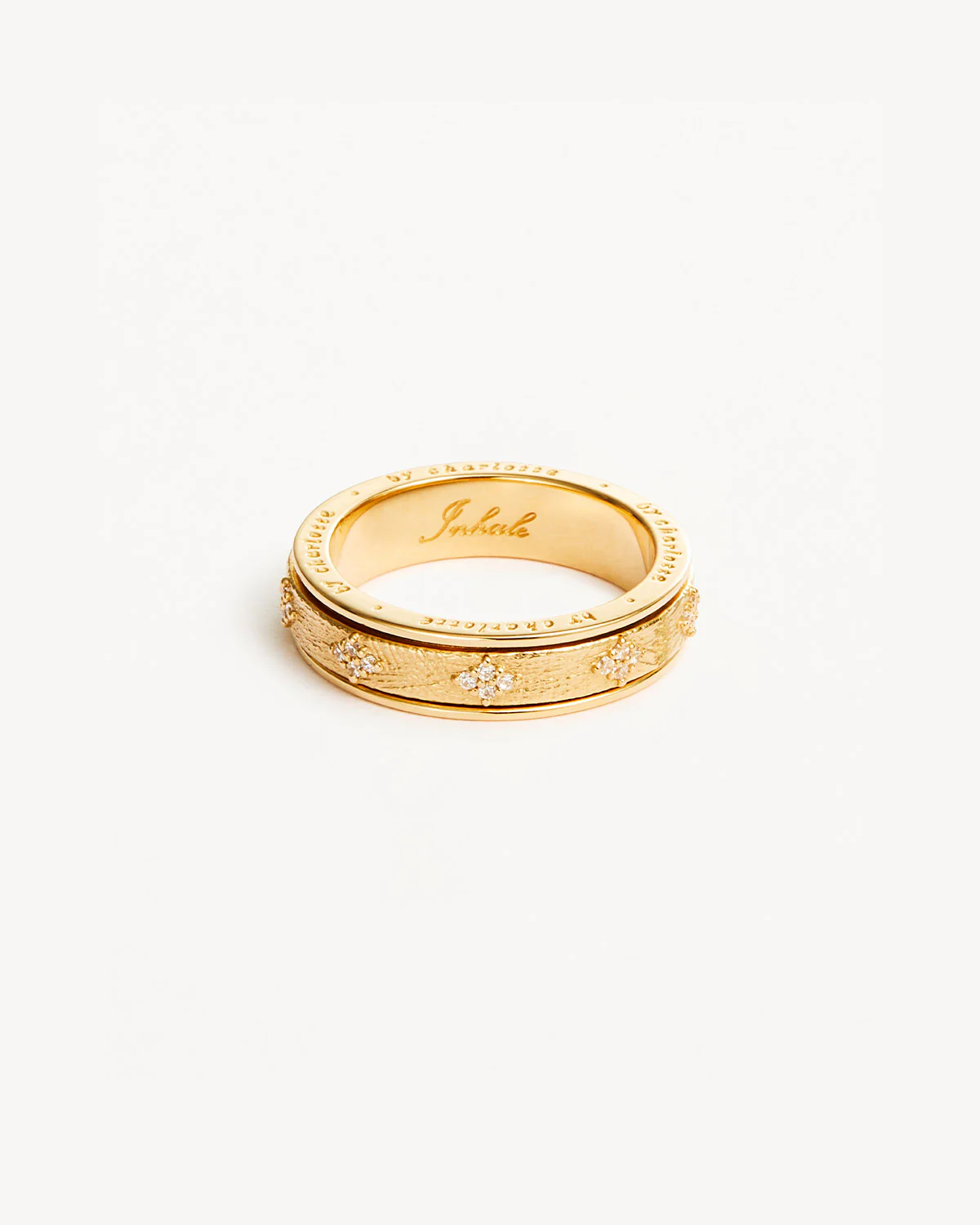 14k Solid Gold Breathe Spinning Meditation Lab-Grown Diamond Ring