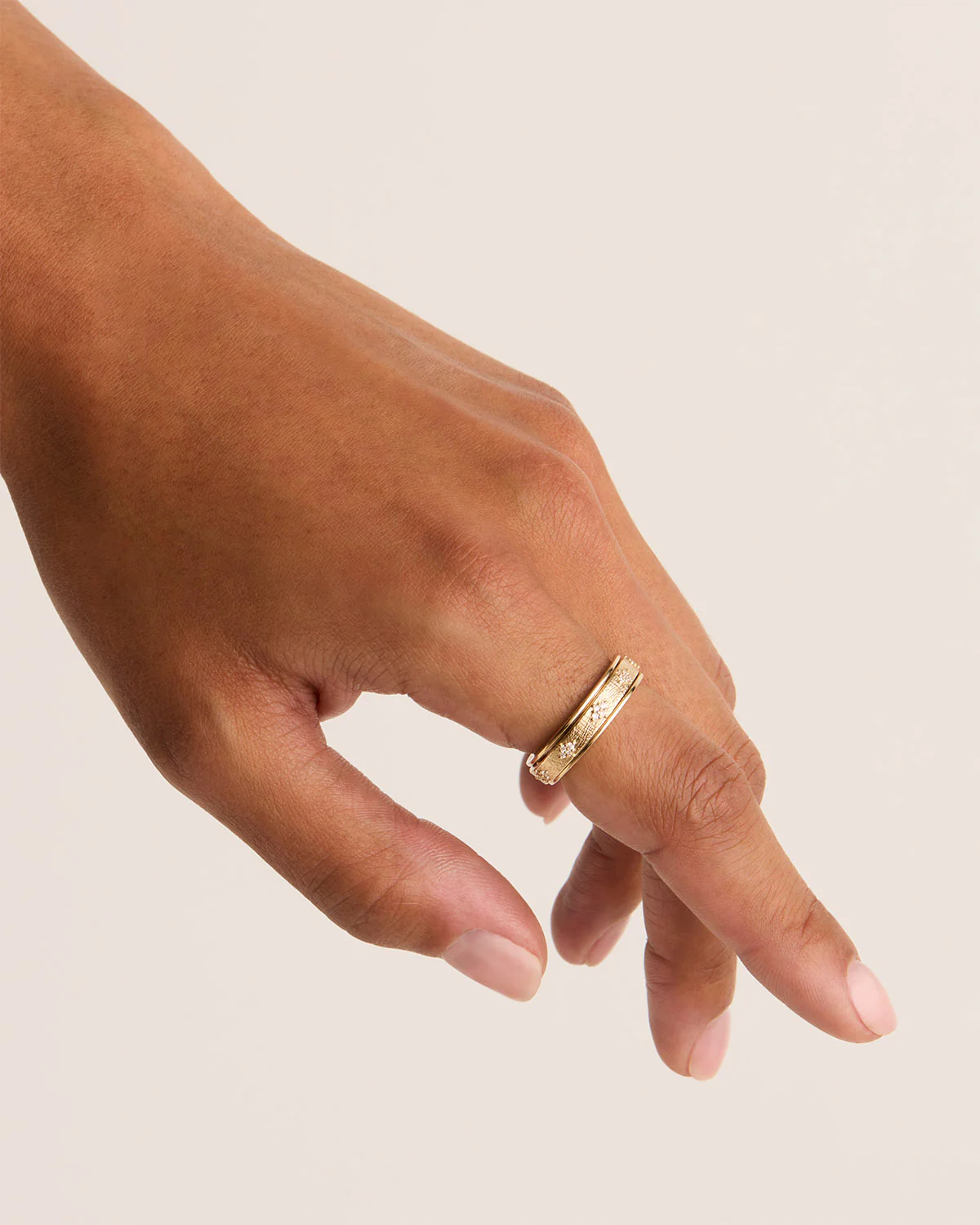 14k Solid Gold Breathe Spinning Meditation Lab-Grown Diamond Ring