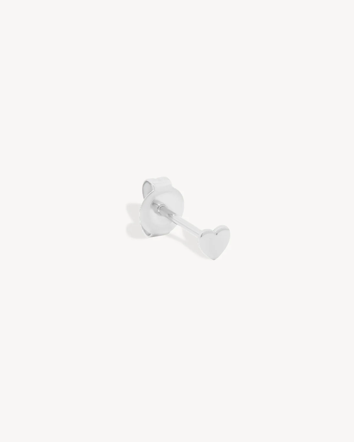 14k Solid White Gold Sweetheart Earring
