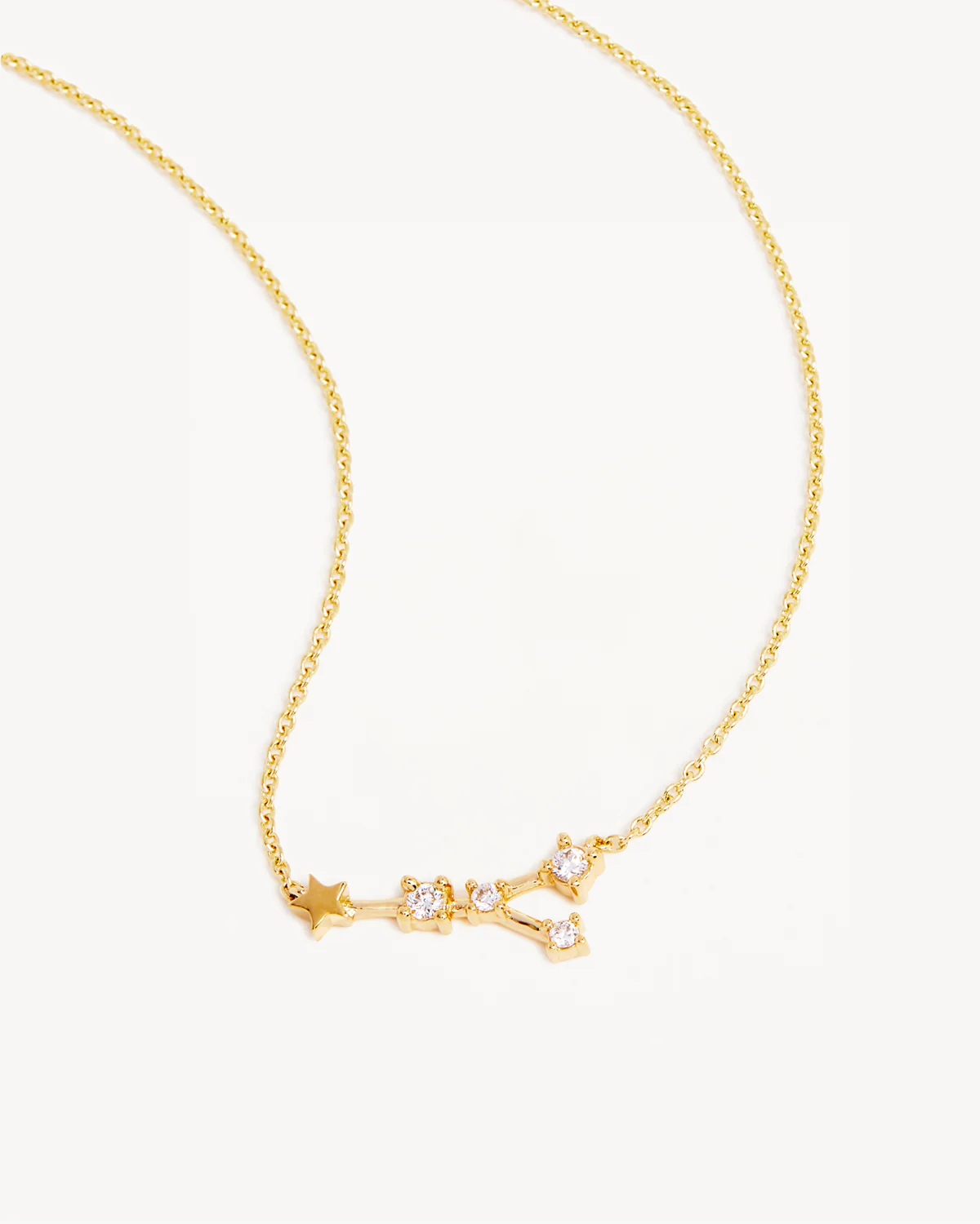 14k Solid Gold Starry Night Zodiac Constellation Diamond Necklace - Cancer