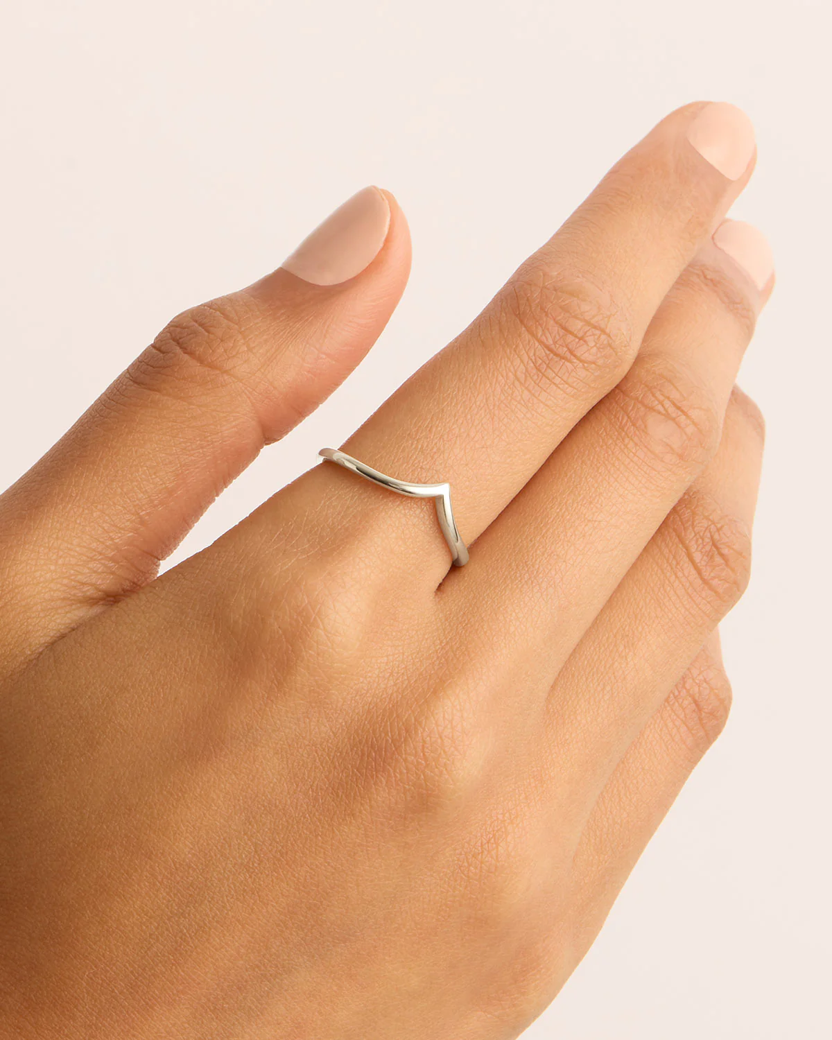 14k Solid White Gold Purity Arch Ring