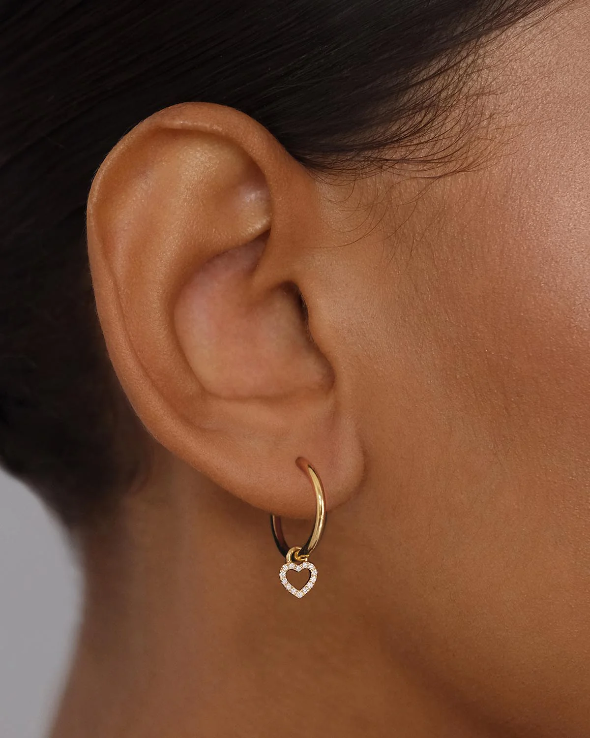 14k Solid Gold Eternal Love Diamond Hoop
