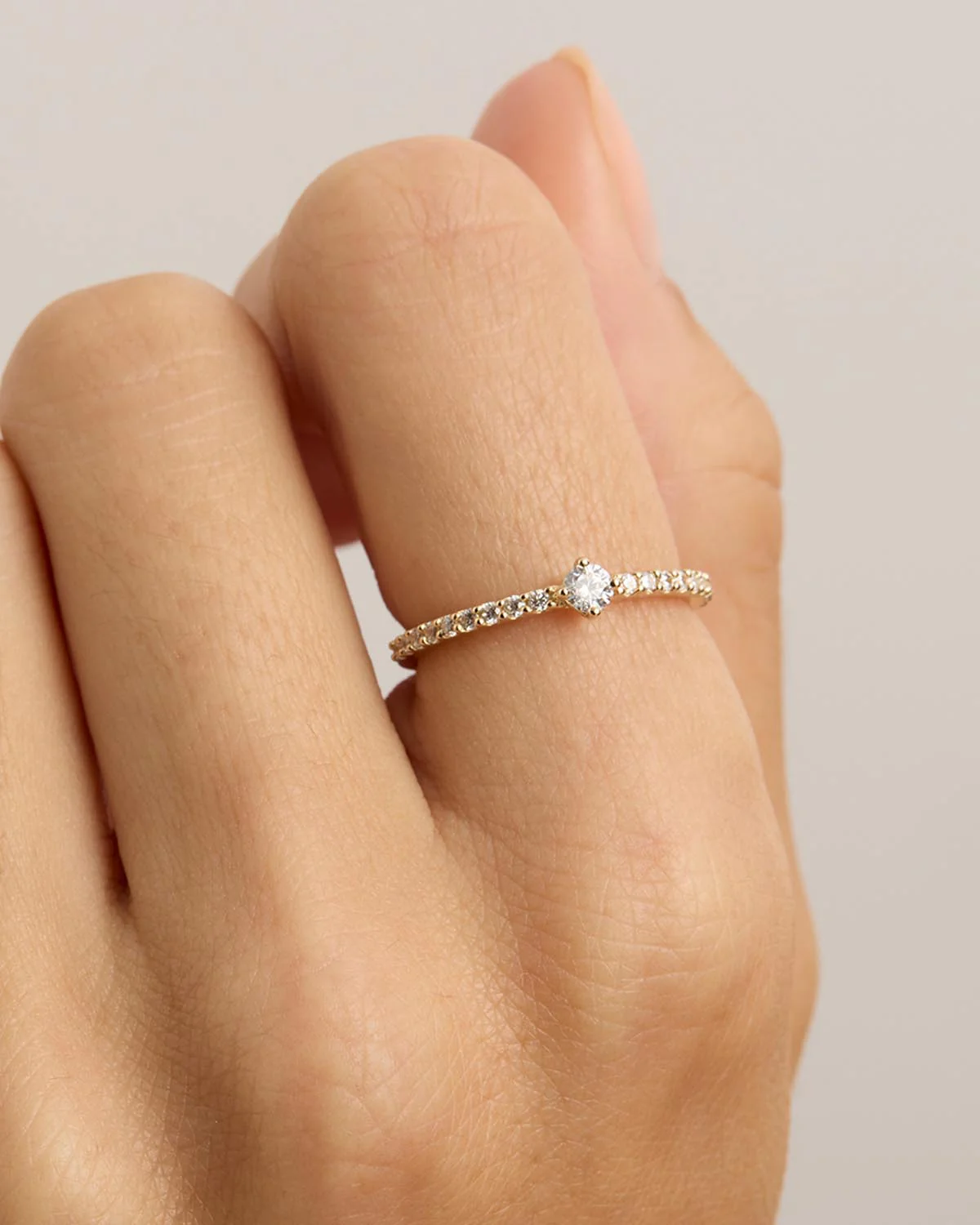 14k Solid Gold Whisper Diamond Ring