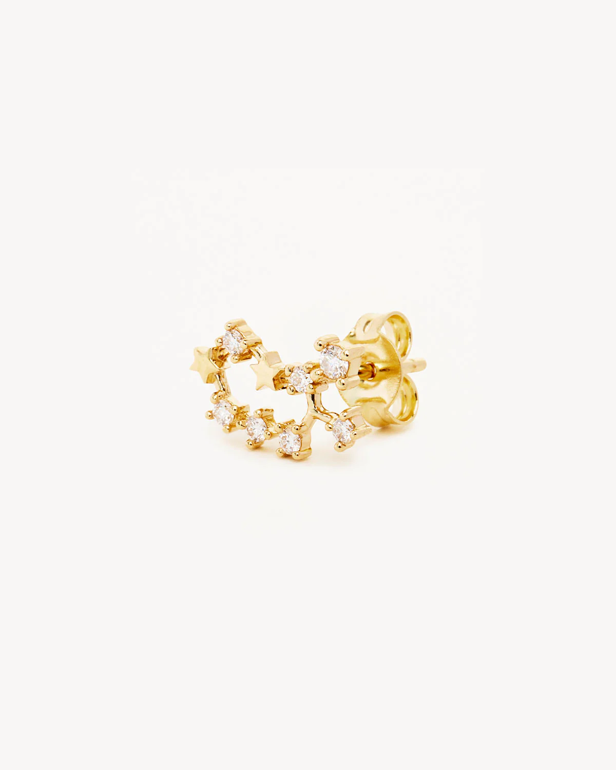 14k Solid Gold Starry Night Zodiac Constellation Diamond Earring - Sagittarius