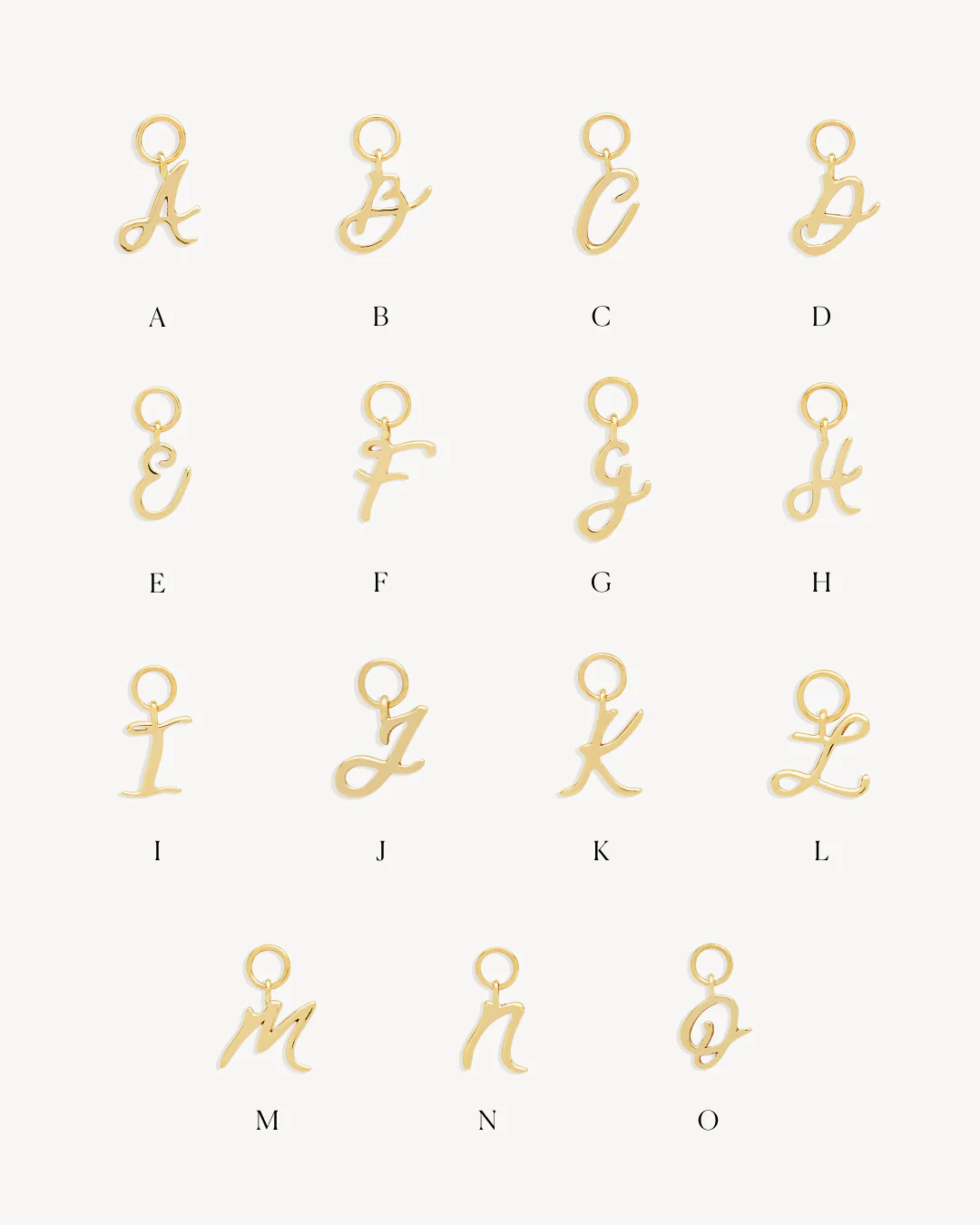 14k Solid Gold Love Letter Hoop Earring Charm
