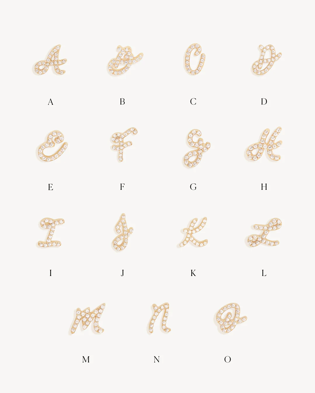 14k Solid Gold Forever Love Diamond Letter Hoop Earring Charm