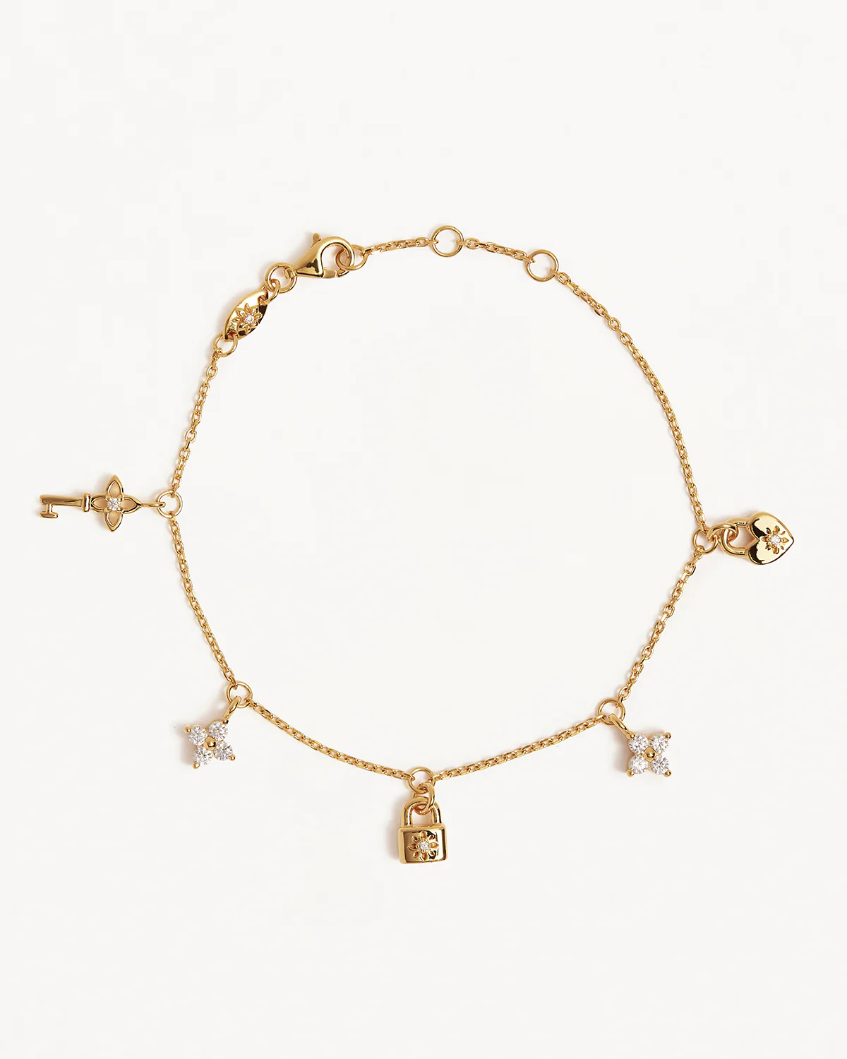 18k Gold Vermeil Love Unlocked Charm Bracelet