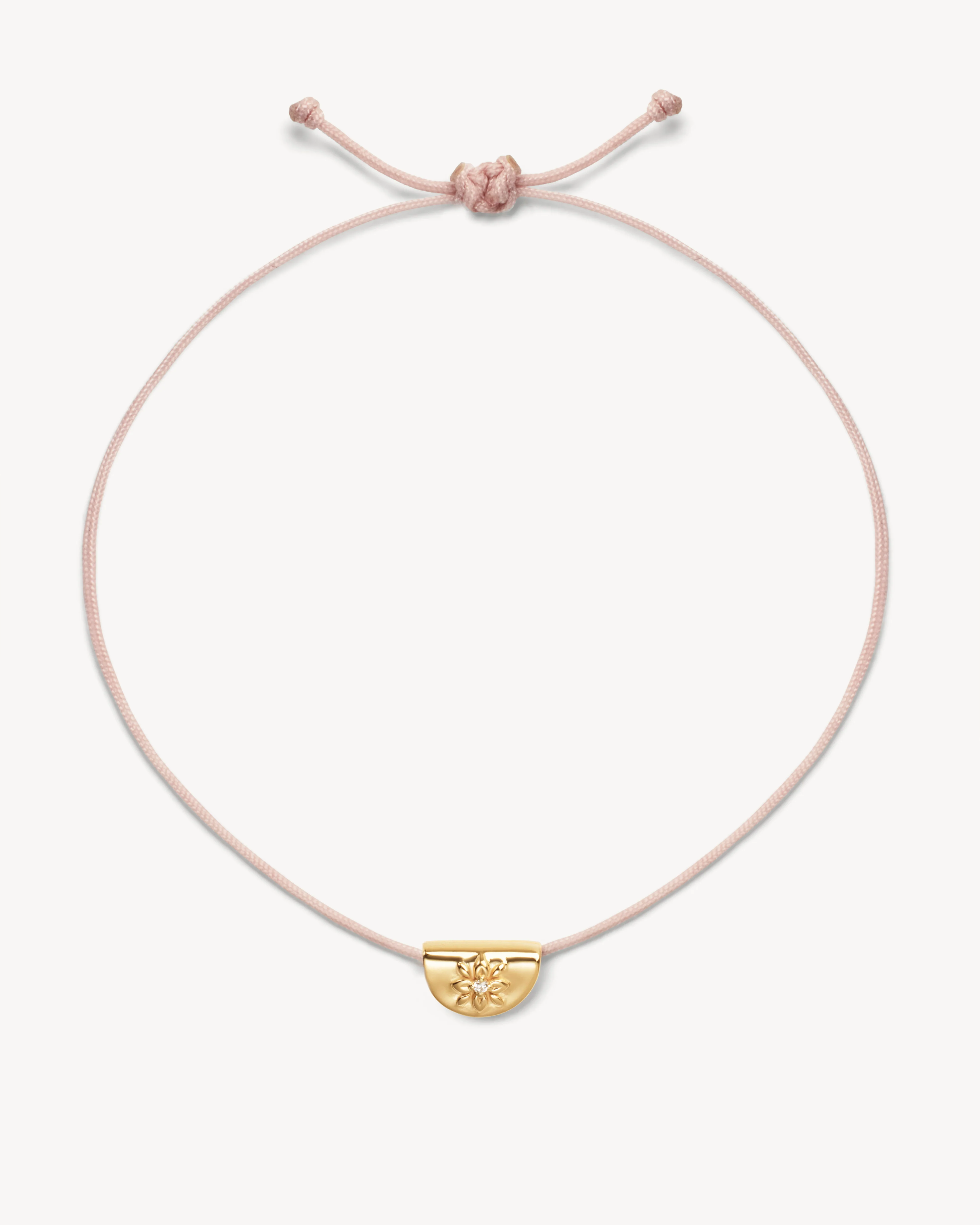 18k Gold Vermeil Lotus of Hope Cord Bracelet - Rose Quartz
