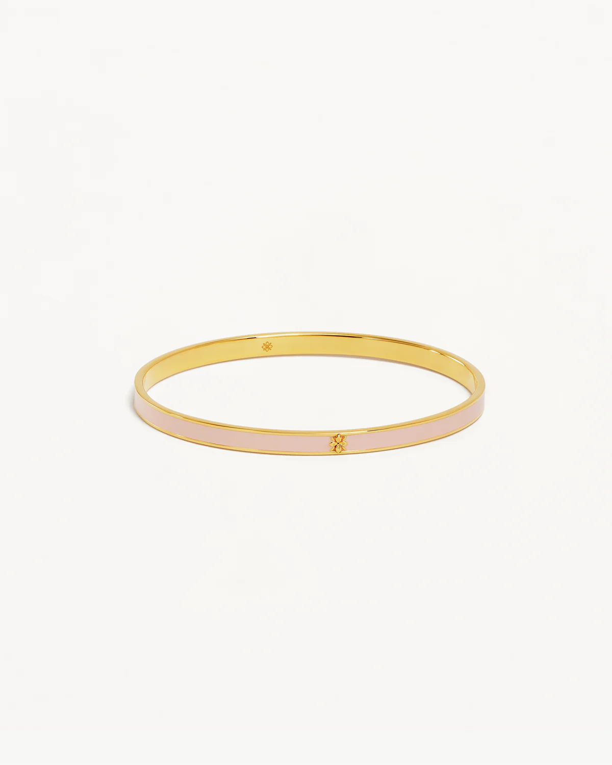 18k Gold Vermeil Born to Bloom Enamel Bangle - Rose Quartz