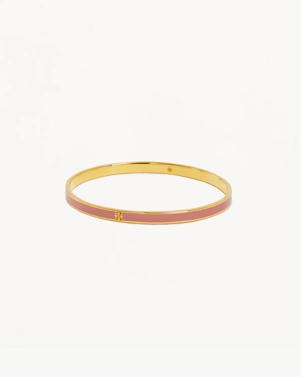 18k Gold Vermeil Born to Bloom Enamel Bangle - Pink Clay