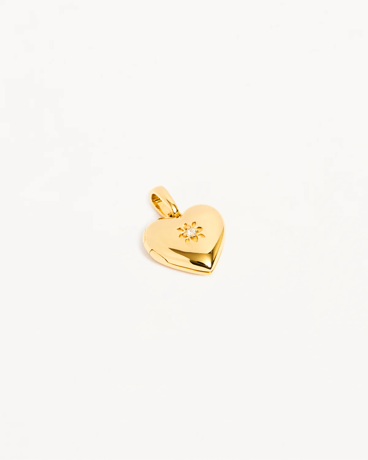 18k Gold Vermeil Heart Lotus Locket Pendant