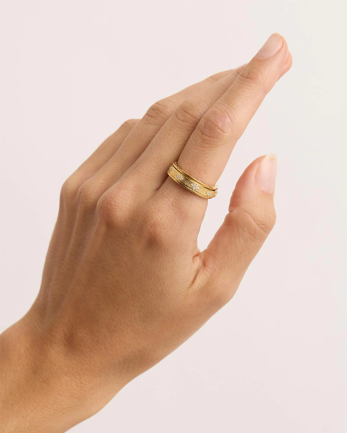 18k Gold Vermeil Breathe Spinning Meditation Ring