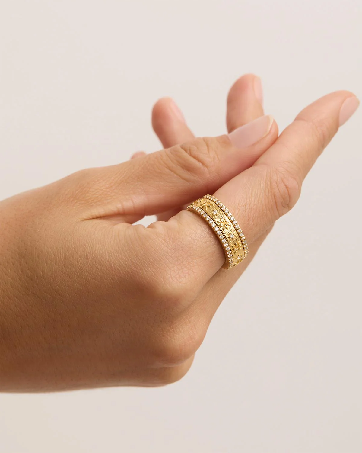 18k Gold Vermeil I Am Enough Spinning Meditation Ring