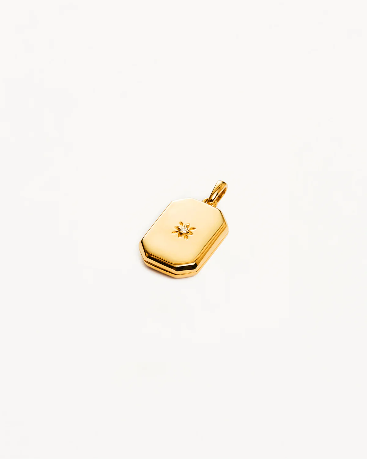 18k Gold Vermeil Rectangular Lotus Locket Pendant