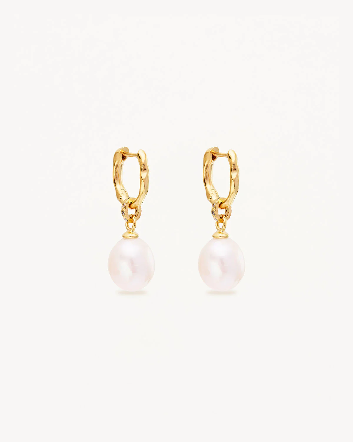 18k Gold Vermeil Embrace Stillness Pearl Hoops